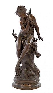 * A French Bronze Figure Height of bronze 34 inches.