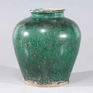 Chinese Green Glazed Ceramic Vase