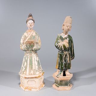 Two Chinese Early Style Sancai Glazed Figures