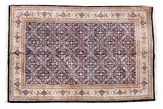 A Persian Bijar Wool Rug 8 feet 10 1/2 inches x 5 feet 10 1/2 inches.