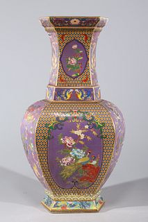 Chinese Cloisonne Imitating Porcelain Gilt Vase