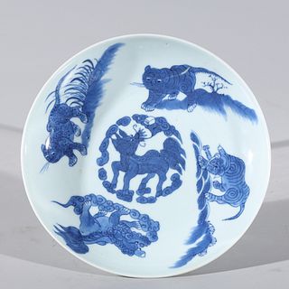 Chinese Blue & White Porcelain Dish