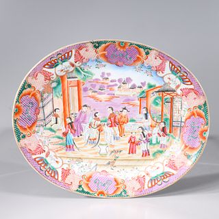 Chinese Famille Rose Enameled Porcelain Platter