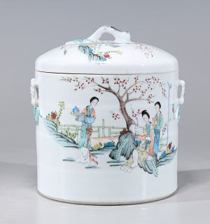 Chinese Famille Rose Enameled Porcelain Covered Vessel