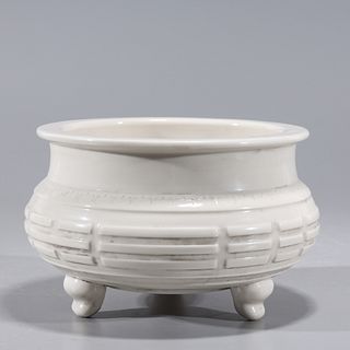 Chinese Blanc de Chine Porcelain Tripod Censer