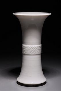 Small Chinese White Glazed Beaker Vase