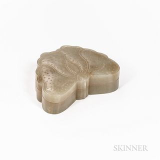 Butterfly-form Nephrite Jade Covered Box