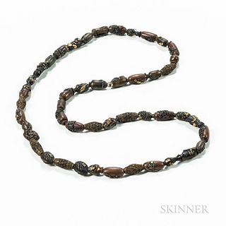 Necklace with Forty-seven Mixed-metal Ojime Beads