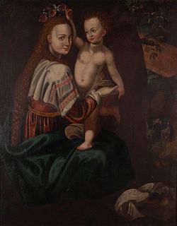 Virgin with Child in her arms, Italian school of the 17th century