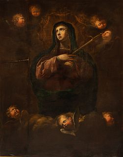 Our Lady of Sorrows surrounded by Angels, Northern Italian school, 17th century