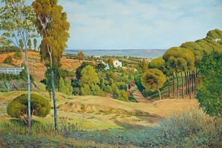 Andalusian landscape, signed Pedro Gómez (Huelva 1888 1961), Huelva, Spanish school of the XIX - XX centuries