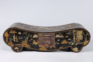 Chinese Gilt Lacquer Pillow Form Box