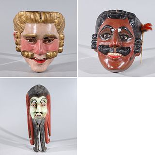 Group of Three Guatemalan Masks