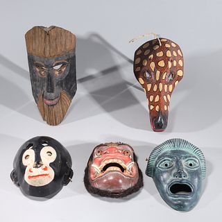 Group of Five Various Masks