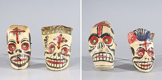 Group of Four Mexican Skull Masks
