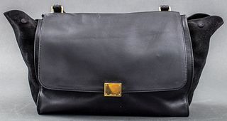 Celine Trapeze Black Leather Handbag