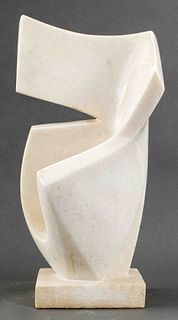 Modern Abstract Marble Sculpture, Signed