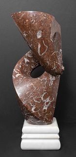 Modern Abstract Brown Marble Sculpture