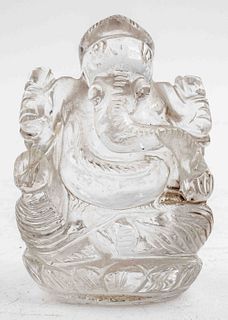 Indian Rock Crystal Carving of Ganesha