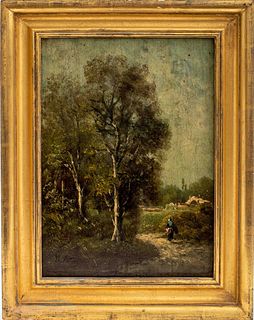 Charles Henry Oil on Board 'Paysage'