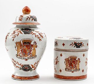 Chinese Export Armorial Porcelain Vessels, 2