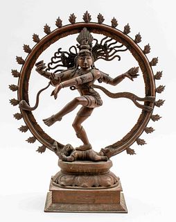 Indian Gilt Bronze Statue of Shiva Nataraja