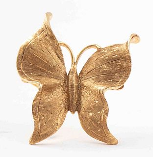 Vintage 14K Yellow Gold Butterfly Pin / Brooch