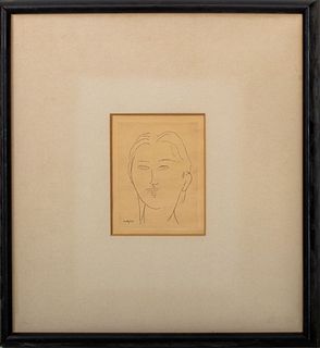 Amedeo Modigliani Portrait Etching on Paper