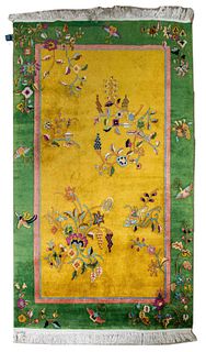Chinese Art Deco Manner Floral Rug