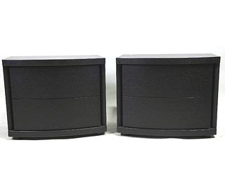PAIR OF CONTEMPORARY EBONIZED BEDSIDE CABINETS