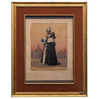 EDOUARD PINGRET  SAINT-QUENTIN, FRANCIA, (1785 -1875)  DOCTOR EN TEOLOGÍA DE LA ORDEN DE SANTO DOMINGO Óleo sobre papel 37 x 29 cm