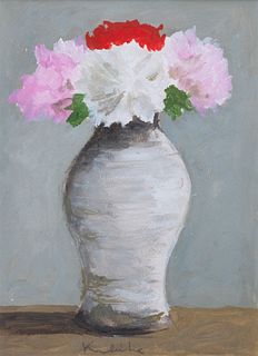 Robert Kulicke, Am. 1924-2007, Bright Bouquet, Gouache on paper, framed under glass
