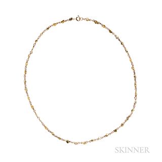 Antique 14kt Rose Gold and Gold Nugget Chain