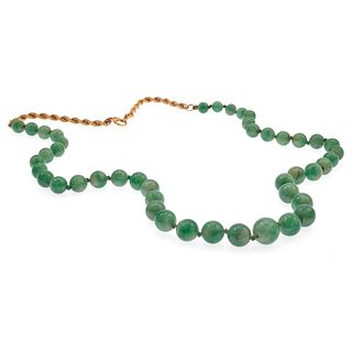 Jade, 14k Yellow Gold Necklace