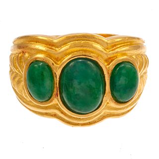 Jade, 24k Yellow Gold Ring