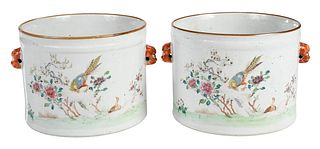 Pair of Chinese Export Porcelain Wine Coolers