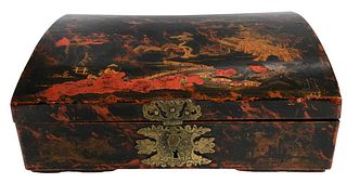 Rare Early English Lacquered Document Box