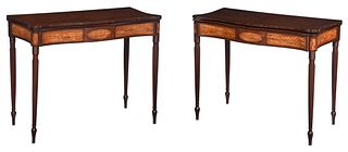 Very Fine Pair of Boston Federal Inlaid Card Tables
