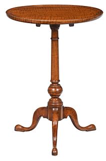 Pennsylvania Chippendale Tiger Maple Candlestand