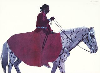 Louis de Mayo, Untitled (Navajo Woman on Horseback)