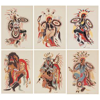 Woody Crumbo, Set of Six Lithographs
