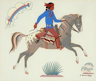 Harrison Begay [Haskay Yahne Yah], Navajo Man on Horse