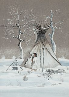 Doc Tate Nevaquaya, Untitled (Winter on the Plains)