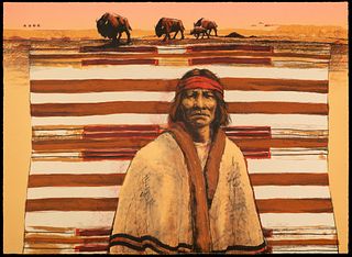 Larry Fodor, Untitled (Native American with Chief's Blanket)