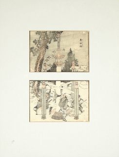 Attributed to Katsushika Hokusai, Two Woodblock Prints