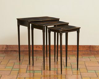 A set of Japanese-style nesting tables