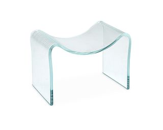 A Laurel Fyfe modernist glass bench