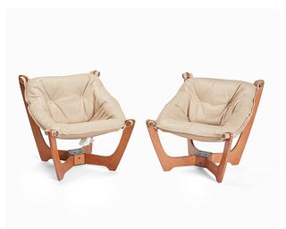 A pair of Odd Knutsen "LUNA" lounge chairs, for Hjellegjerde Co.