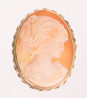 A 14k Gold and Shell Cameo Pin/Pendant