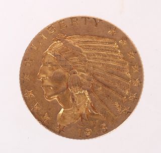 A 1915 Gold Five Dollar Coin